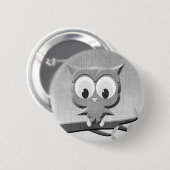 Newsprint-Schüssel in Schwarz und Weiß Button (Vorne & Hinten)