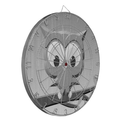 Newsprint-Schüssel in Schwarz und Weiß Dartscheibe (Vorderseite Links)