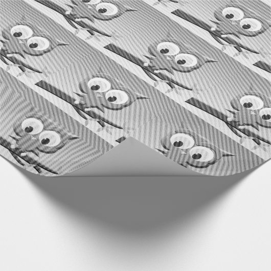 Newsprint-Schüssel in Schwarz und Weiß Geschenkpapier (Ecke)