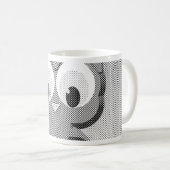 Newsprint-Schüssel in Schwarz und Weiß Kaffeetasse (VorderseiteRechts)