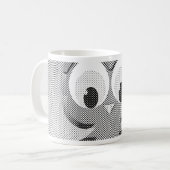 Newsprint-Schüssel in Schwarz und Weiß Kaffeetasse (Vorderseite Links)