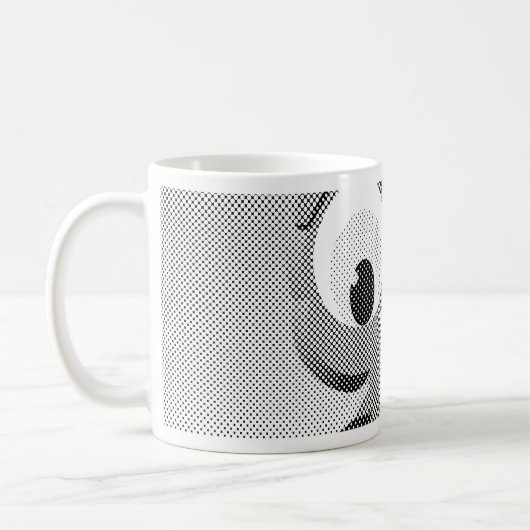 Newsprint-Schüssel in Schwarz und Weiß Kaffeetasse (Links)