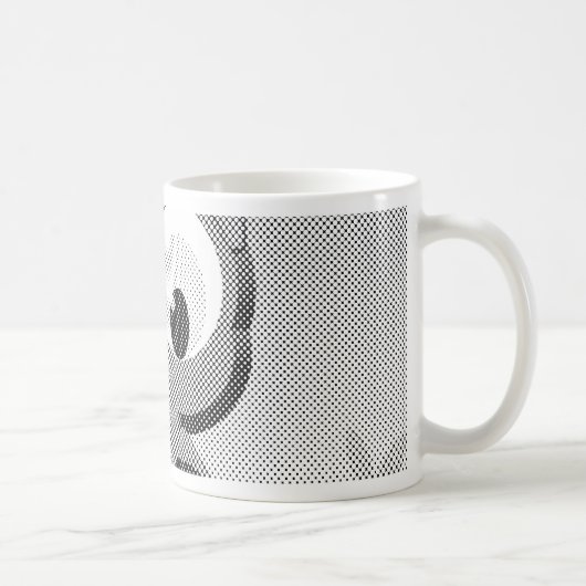 Newsprint-Schüssel in Schwarz und Weiß Kaffeetasse (Rechts)
