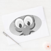 Newsprint-Schüssel in Schwarz und Weiß Ovaler Aufkleber (Umschlag)