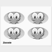 Newsprint-Schüssel in Schwarz und Weiß Ovaler Aufkleber (Blatt)