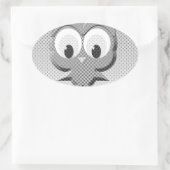 Newsprint-Schüssel in Schwarz und Weiß Ovaler Aufkleber (Tasche)