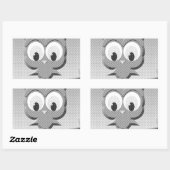 Newsprint-Schüssel in Schwarz und Weiß Rechteckiger Aufkleber (Blatt)