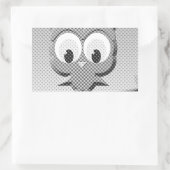 Newsprint-Schüssel in Schwarz und Weiß Rechteckiger Aufkleber (Tasche)