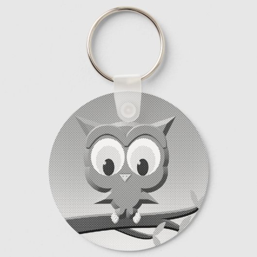 Newsprint-Schüssel in Schwarz und Weiß Schlüsselanhänger (Vorderseite)