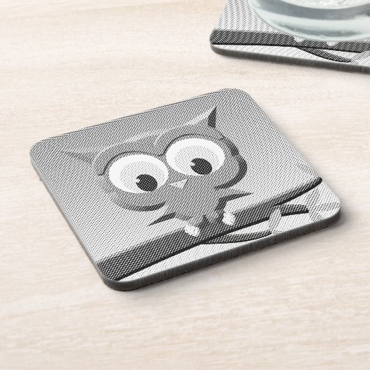 Newsprint-Schüssel in Schwarz und Weiß Untersetzer (Linke Seite)