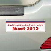 Newt Gingrich 2012 Autoaufkleber (Auf Auto)