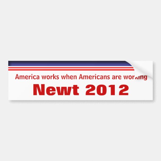 Newt Gingrich 2012 Autoaufkleber (Vorne)