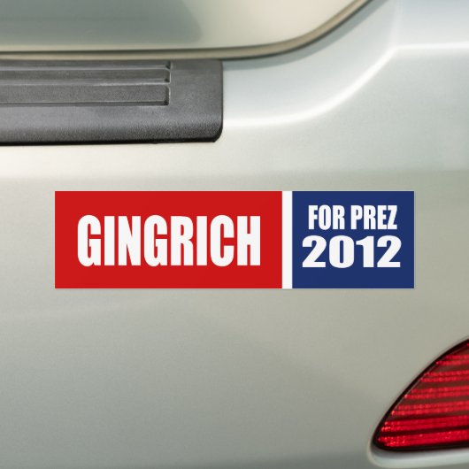 NEWT GINGRICH 2012 AUTOAUFKLEBER (Auf Auto)
