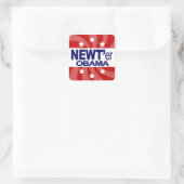 NEWT Gingrich 2012 Quadratischer Aufkleber (Tasche)