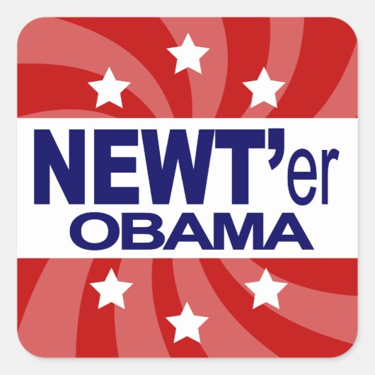 NEWT Gingrich 2012 Quadratischer Aufkleber (Vorderseite)