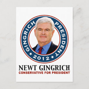 Newt Gingrich Konservativer für Präsident Postkarte