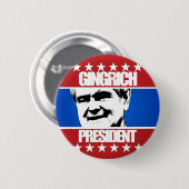 Newt Gingrich - Präsident Button (Vorne & Hinten)