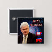 Newt Gingrich - Tee-Party - GOP-Elefant Button (Vorne & Hinten)