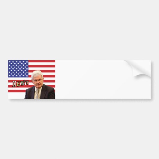 Newt Gingrich & U.S. Flag - Schreiben Sie Ihren ei Autoaufkleber (Vorne)