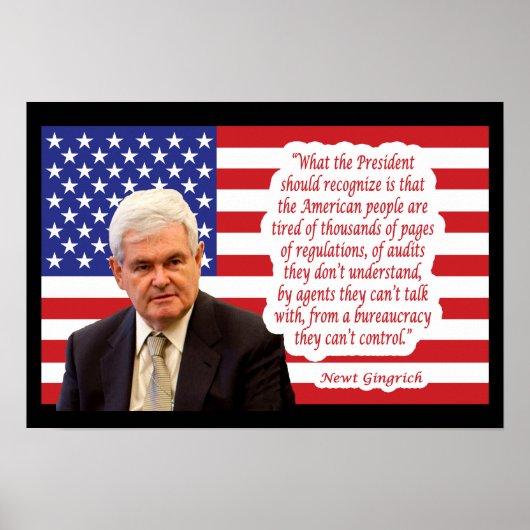Newt Gingrich Zitat - "Das amerikanische Volk.." Poster (Vorne)