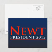 Newt Präsident 2012 Postkarte (Vorne/Hinten)