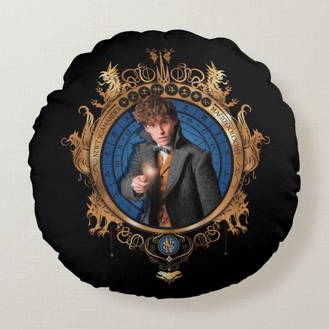 NEWT SCAMANDER™-Portrait Rundes Kissen (Vorderseite)