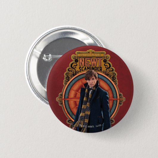 NEWT SCAMANDER™ Stehend Art Nouveau Panel Button (Vorne & Hinten)