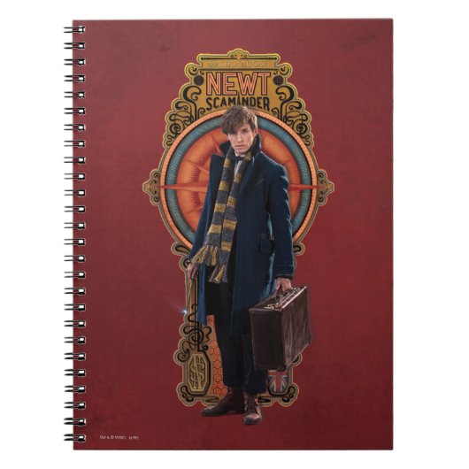 NEWT SCAMANDER™ Stehend Art Nouveau Panel Notizblock (Vorderseite)