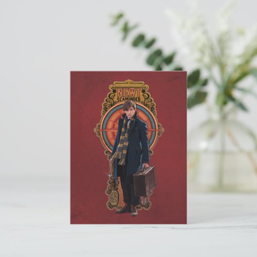 NEWT SCAMANDER™ Stehend Art Nouveau Panel Postkarte (Stehend Vorderseite)