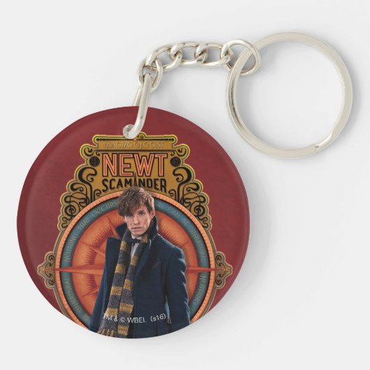 NEWT SCAMANDER™ Stehend Art Nouveau Panel Schlüsselanhänger (Rückseite)