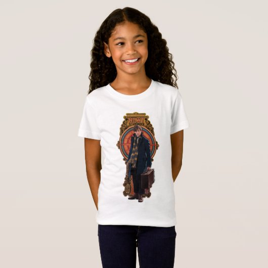 NEWT SCAMANDER™ Stehend Art Nouveau Panel T-Shirt (Vorne ganz)