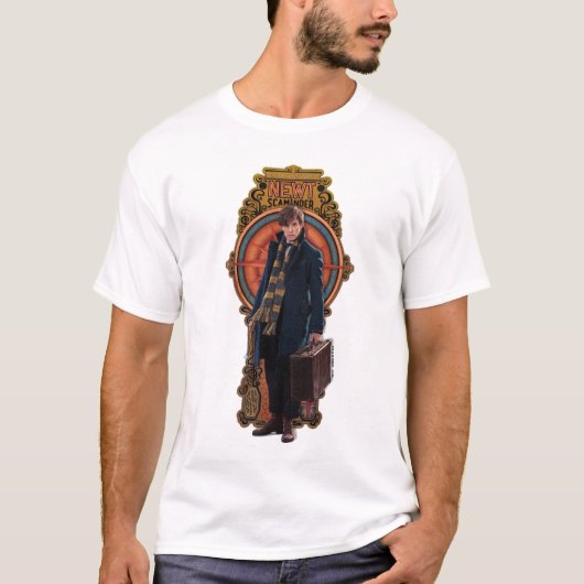 NEWT SCAMANDER™ Stehend Art Nouveau Panel T-Shirt (Vorderseite)