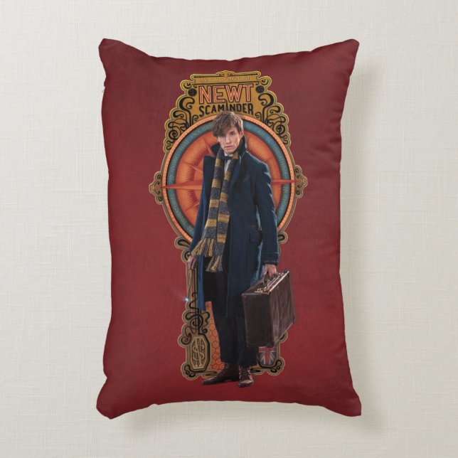 NEWT SCAMANDER™ Stehend Art Nouveau Panel Zierkissen (Vorderseite(Vertikal))