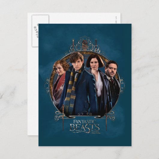 NEWT SCAMANDER™ und Company Art Nouveau Frame Postkarte (Vorne/Hinten)