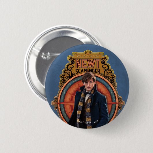 NEWT SCAMANDER™ Walking Art Nouveau Panel Button (Vorne & Hinten)