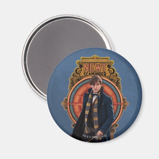 NEWT SCAMANDER™ Walking Art Nouveau Panel Magnet (Vorderseite/Rückseite)