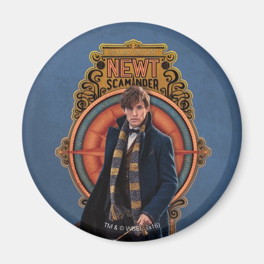 NEWT SCAMANDER™ Walking Art Nouveau Panel Magnet (Vorne)