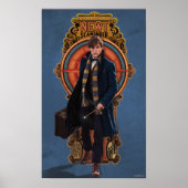 NEWT SCAMANDER™ Walking Art Nouveau Panel Poster (Vorne)