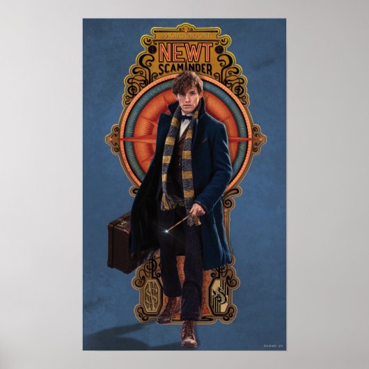 NEWT SCAMANDER™ Walking Art Nouveau Panel Poster (Vorne)