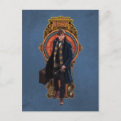 NEWT SCAMANDER™ Walking Art Nouveau Panel Postkarte (Vorderseite)