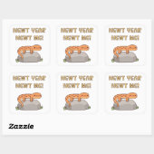 Newt Year Newt Me, Funny New Year Resolutions Quadratischer Aufkleber (Blatt)