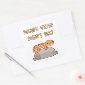 Newt Year Newt Me, Funny New Year Resolutions Quadratischer Aufkleber (Umschlag)