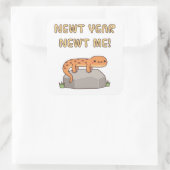 Newt Year Newt Me, Funny New Year Resolutions Quadratischer Aufkleber (Tasche)