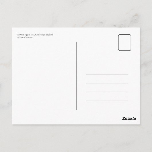 Newton Apple Tree, Cambridge, England Postkarte (Rückseite)