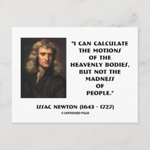 Newton berechnet Motive, die von Menschen zitiert Postkarte