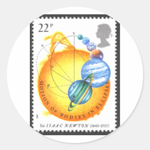 Newton-Bewegungs-Körper in den Ellipsen Runder Aufkleber