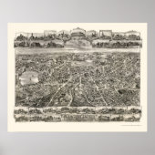 Newton Center, MA Panoramic Map - 1897 Poster (Vorne)