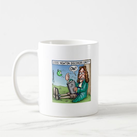 Newton entdeckt Hohlraum Kaffeetasse (Links)