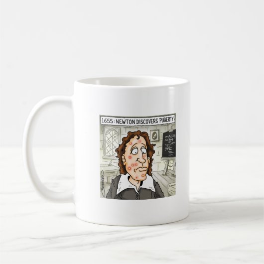 Newton entdeckt Pubertät Kaffeetasse (Links)