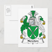 Newton Familienwappen Postkarte (Vorne/Hinten)